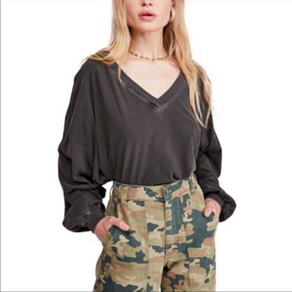 Free People Buffy Long Sleeve Tee Medium